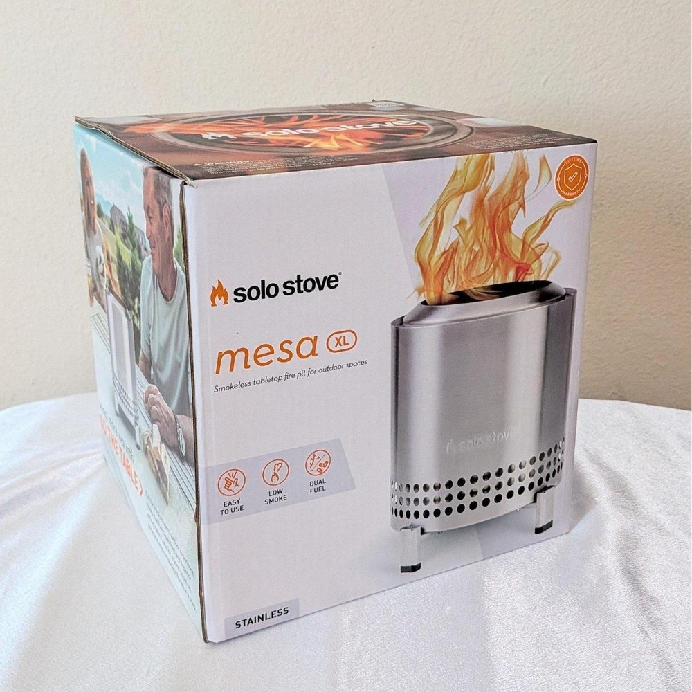 New Solo Stove 9" Mesa XL Smokeless Tabletop Fire Pit Stainless Steel